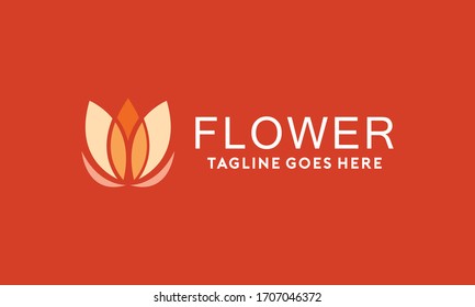 Beauty Flower Logo Design Vector. Modern Lotus Symbol and Tulip emblem icon for boutique.