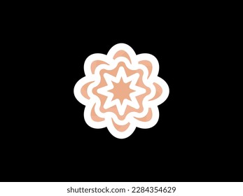 Beauty Flower Logo Design, Vektorvorlage. Yoga Meditation Logomark Illustration. Kann Spa, Hotel, Boutique, Blumen, Mandala, Stern, Öko darstellen.