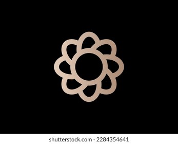 Beauty flower Logo design vector template. Yoga meditation logomark illustration. Can representing spa, hotel, boutique, floral, mandala, star, eco.