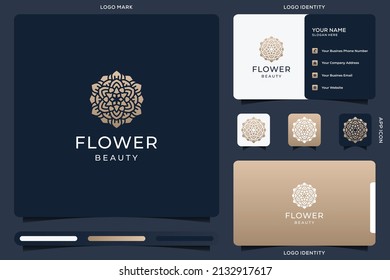 Beauty flower logo inspiration with business card for skin care, salons and spas