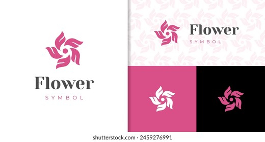 Beauty flower logo with letter f design idea for cosmetic, spa, nature floral logo elements