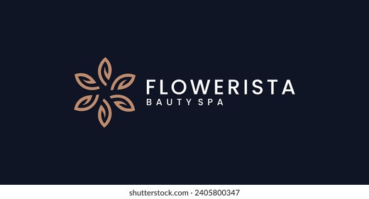 Beauty flower logo premium vector