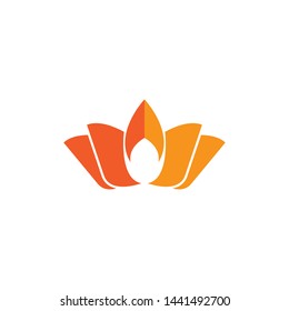 Beauty flower lotus logo vector icon