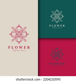 Beauty flower, spa logo template wellness design for health wellness business vector
