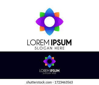 Beauty flower vector logo design template. Colorful icon  symbol element. Modern logo for company or business identity. Hotel, spa, yoga, healthy element