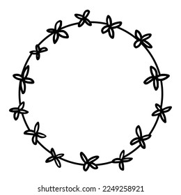 beauty flowers with circle frame shape for wedding and invitation decoration or ornament