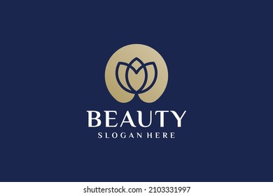 Beauty flowers logo symbol spa vector for wellness