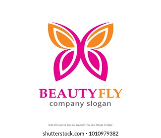 Beauty Fly Logo Template Design Vector, Emblem, Design Concept, Creative Symbol, Icon