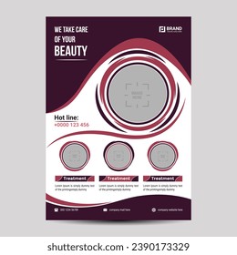 Beauty flyer design template with modern, vector