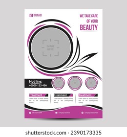 Plantilla de diseño de volante de belleza con vector moderno