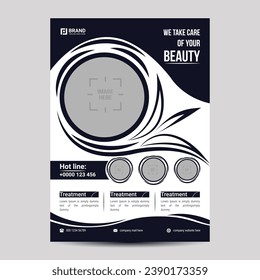 Beauty flyer design template with modern, vector