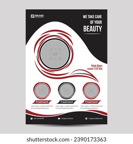 Beauty flyer design template with modern, vector