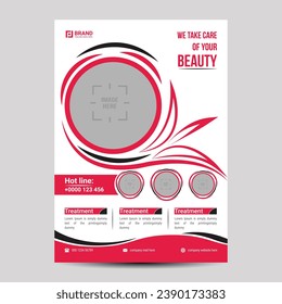 Beauty flyer design template with modern, vector