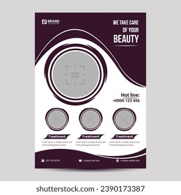 Beauty flyer design template with modern, vector