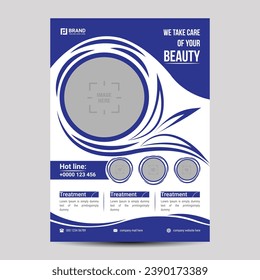 Beauty flyer design template with modern, vector