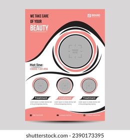 Beauty flyer design template with modern, vector