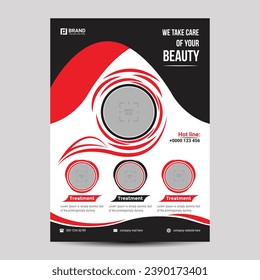 Schönheitsflyer-Design-Vorlage mit modernem Design, Vektorgrafik