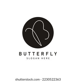 Beauty Flying Butterfly Logo Design Template
