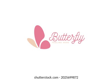 Beauty Flying Butterfly With Monogram Letter B Vector Logo Design.