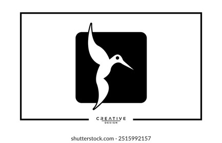 Beauty flying humming bird logo icon symbol design template illustration 