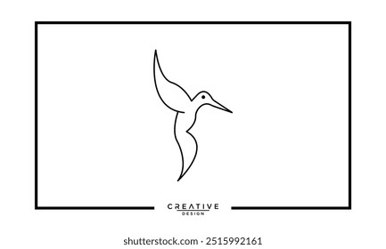 Beauty flying humming bird logo icon symbol design template illustration 