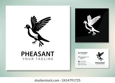 Beauty Flying Pheasant Bird Design Logo