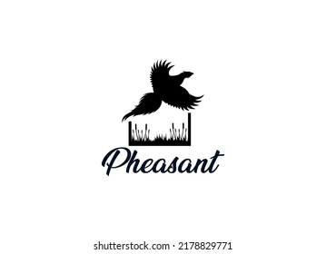 Beauty Flying Pheasant Silhouette Logo Design Stock Vector (Royalty ...