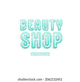 Beauty Font in the 3d style, gel alphabet, letters and numbers made in liquid style, vector illustration 10eps
