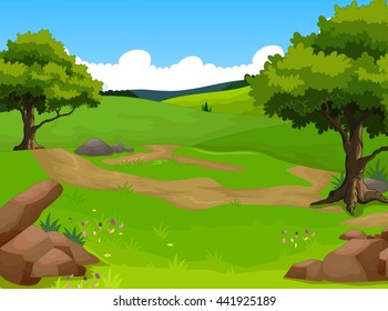 beauty forest with landscape background