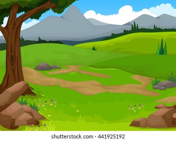 beauty forest with landscape background