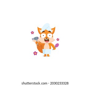 Beauty Fox Sticker Icon Isolated On White Background