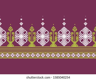 Beauty Frame and Border of Batik Indonesian with Lombok Bali Traditional Village's Motif Vintage, Illustration Art and Vector Stock