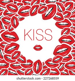 Beauty frame of red lips