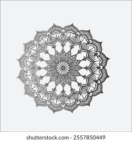 a beauty full flat white background black mandala