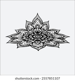 a beauty full flat white background black mandala