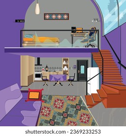 Belleza arte de la pequeña ilustración de la casa 