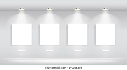 Beauty Gallery Interior with empty frames
