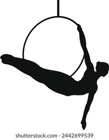 Beauty Girl Aerial Hoop Silhouette 