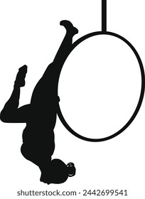 Beauty Girl Aerial Hoop Silhouette 