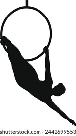 Beauty Girl Aerial Hoop Silhouette 