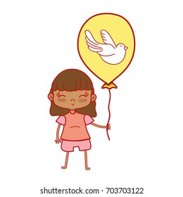 beauty girl with balloon design in the hand