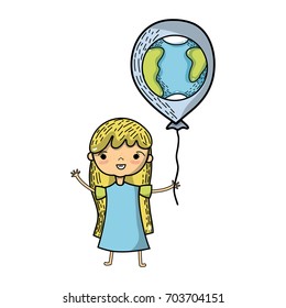 beauty girl with balloon design in the hand