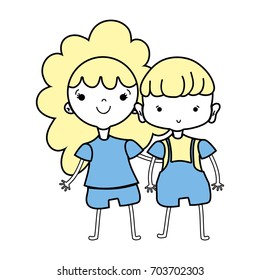 beauty girl and boy together with hairstyle