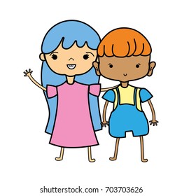beauty girl and boy together with hairstyle