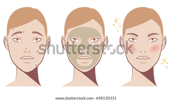 Beauty Girl Cleaning Care Her Face Stock Vector (Royalty Free ...