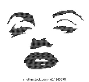 beauty girl cross stitch isolated.
