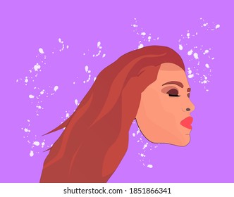 Beauty Girl dreams Art  purple 