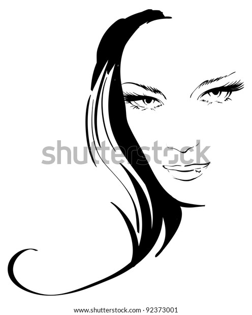 Beauty Girl Face Stock Vector Royalty Free 92373001 Shutterstock 5435