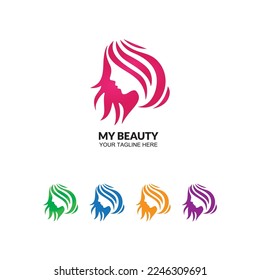 Beauty girl face design,Hair design,saloon logo design,women hair design,