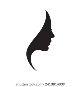 Beauty girl face logo silhouette